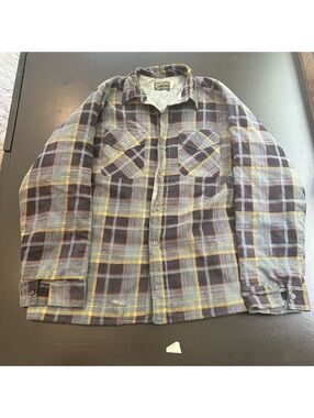 The Woodsman Men's XL Quilted Plaid Flannel Shirt Jacket